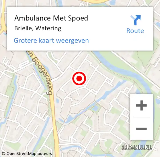 Locatie op kaart van de 112 melding: Ambulance Met Spoed Naar Brielle, Watering op 22 december 2021 11:19