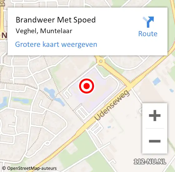 Locatie op kaart van de 112 melding: Brandweer Met Spoed Naar Veghel, Muntelaar op 22 december 2021 12:24