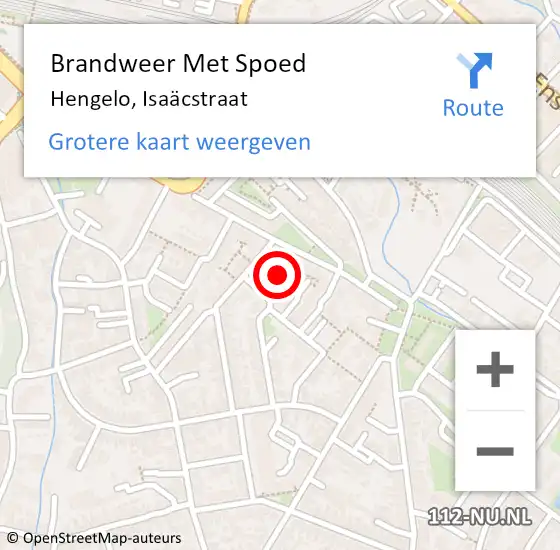 Locatie op kaart van de 112 melding: Brandweer Met Spoed Naar Hengelo, Isaäcstraat op 22 december 2021 12:53