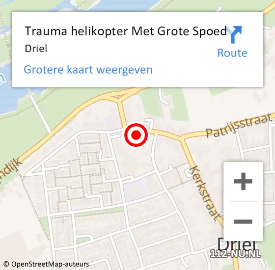 Locatie op kaart van de 112 melding: Trauma helikopter Met Grote Spoed Naar Driel op 22 december 2021 13:02