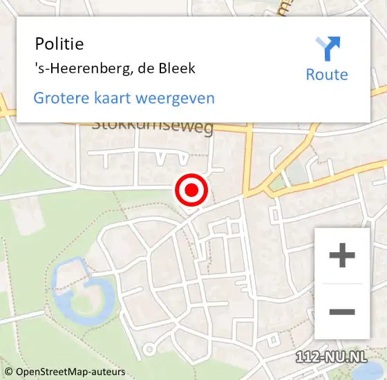 Locatie op kaart van de 112 melding: Politie 's-Heerenberg, de Bleek op 22 december 2021 13:54