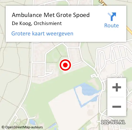 Locatie op kaart van de 112 melding: Ambulance Met Grote Spoed Naar De Koog, Orchismient op 22 december 2021 14:35