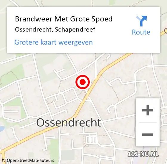 Locatie op kaart van de 112 melding: Brandweer Met Grote Spoed Naar Ossendrecht, Schapendreef op 22 december 2021 15:47