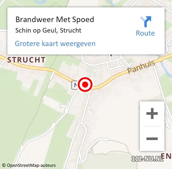 Locatie op kaart van de 112 melding: Brandweer Met Spoed Naar Schin op Geul, Strucht op 22 december 2021 16:02