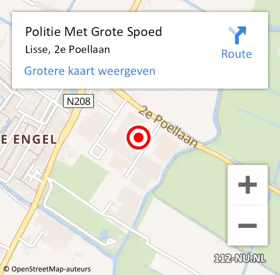 Locatie op kaart van de 112 melding: Politie Met Grote Spoed Naar Lisse, 2e Poellaan op 22 december 2021 16:08