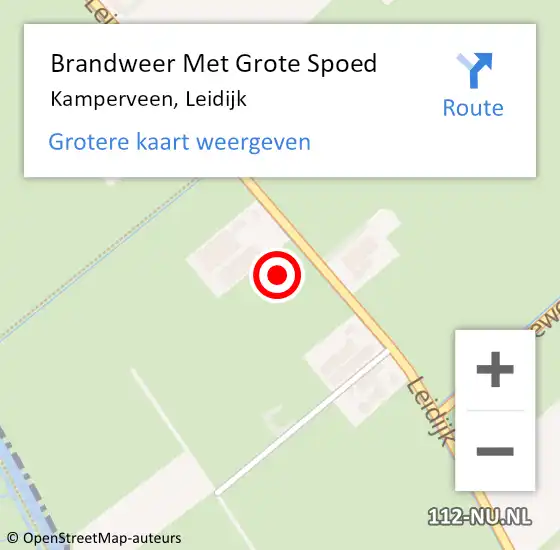 Locatie op kaart van de 112 melding: Brandweer Met Grote Spoed Naar Kamperveen, Leidijk op 22 december 2021 16:29
