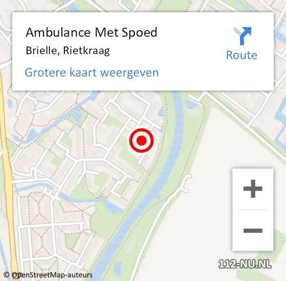 Locatie op kaart van de 112 melding: Ambulance Met Spoed Naar Brielle, Rietkraag op 22 december 2021 17:06