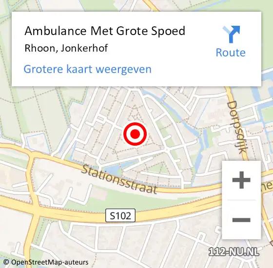 Locatie op kaart van de 112 melding: Ambulance Met Grote Spoed Naar Rhoon, Jonkerhof op 22 december 2021 17:10