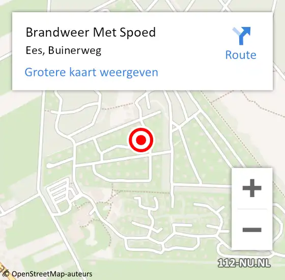 Locatie op kaart van de 112 melding: Brandweer Met Spoed Naar Ees, Buinerweg op 22 december 2021 17:22