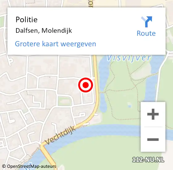 Locatie op kaart van de 112 melding: Politie Dalfsen, Molendijk op 22 december 2021 17:48