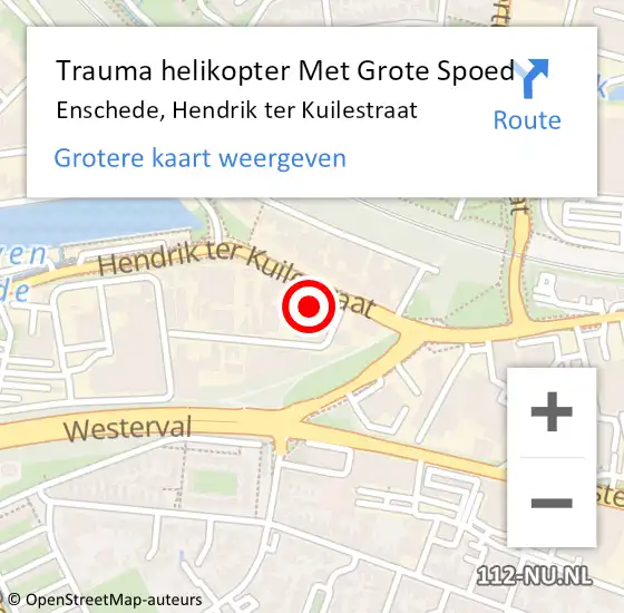 Locatie op kaart van de 112 melding: Trauma helikopter Met Grote Spoed Naar Enschede, Hendrik ter Kuilestraat op 22 december 2021 17:48
