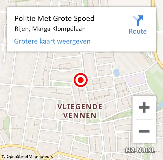 Locatie op kaart van de 112 melding: Politie Met Grote Spoed Naar Rijen, Marga Klompélaan op 22 december 2021 17:53