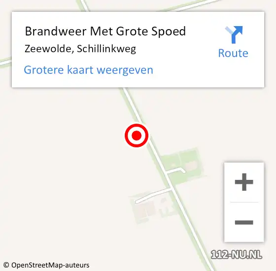 Locatie op kaart van de 112 melding: Brandweer Met Grote Spoed Naar Zeewolde, Schillinkweg op 22 december 2021 18:33