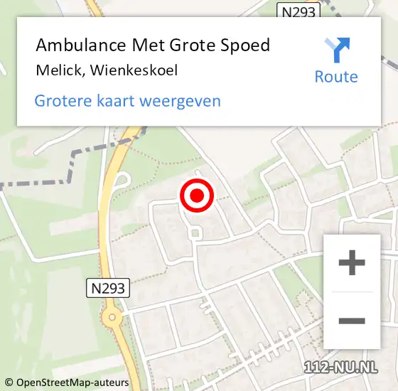 Locatie op kaart van de 112 melding: Ambulance Met Grote Spoed Naar Melick, Wienkeskoel op 22 december 2021 18:33