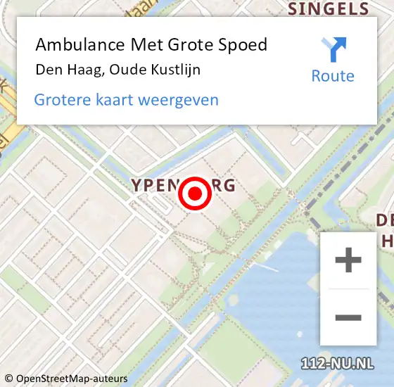 Locatie op kaart van de 112 melding: Ambulance Met Grote Spoed Naar Den Haag, Oude Kustlijn op 22 december 2021 18:59