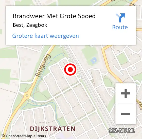 Locatie op kaart van de 112 melding: Brandweer Met Grote Spoed Naar Best, Zaagbok op 22 december 2021 19:16