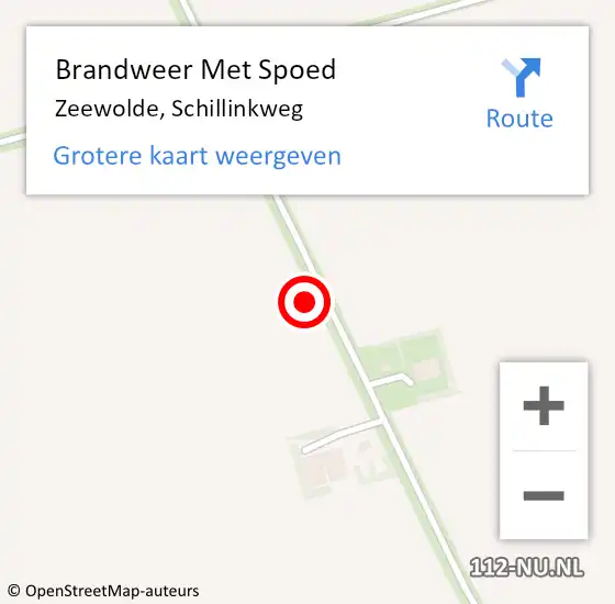 Locatie op kaart van de 112 melding: Brandweer Met Spoed Naar Zeewolde, Schillinkweg op 22 december 2021 19:25