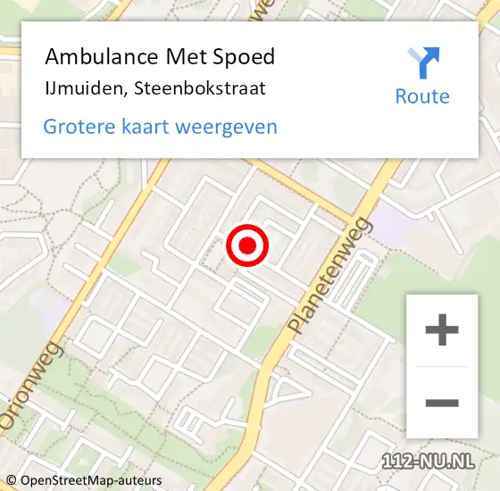 Locatie op kaart van de 112 melding: Ambulance Met Spoed Naar IJmuiden, Steenbokstraat op 22 december 2021 19:43