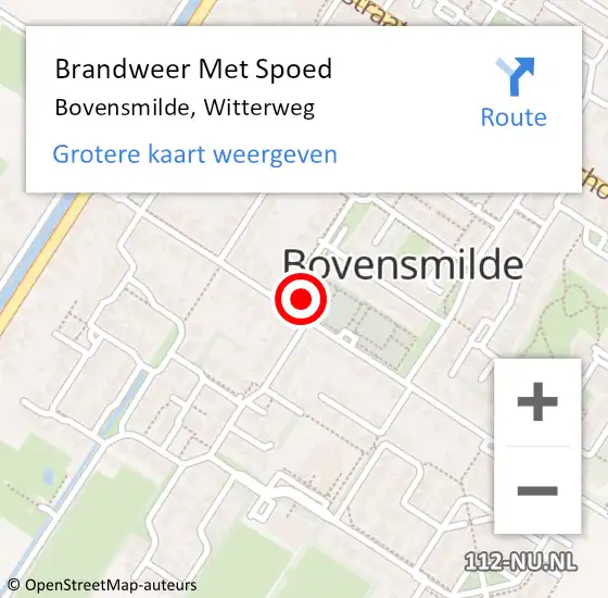 Locatie op kaart van de 112 melding: Brandweer Met Spoed Naar Bovensmilde, Witterweg op 22 december 2021 19:46