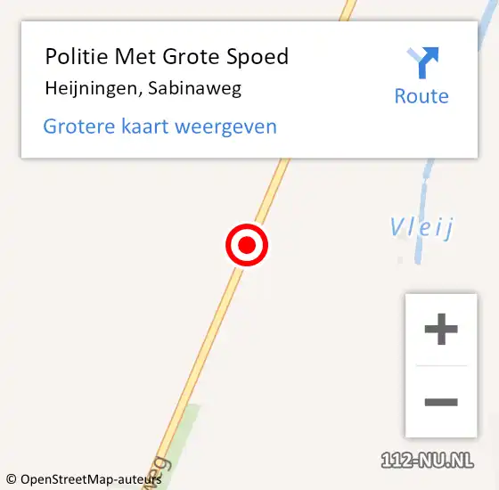 Locatie op kaart van de 112 melding: Politie Met Grote Spoed Naar Heijningen, Sabinaweg op 22 december 2021 19:49