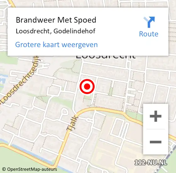 Locatie op kaart van de 112 melding: Brandweer Met Spoed Naar Loosdrecht, Godelindehof op 22 december 2021 21:11