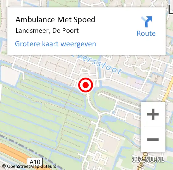 Locatie op kaart van de 112 melding: Ambulance Met Spoed Naar Landsmeer, De Poort op 22 december 2021 21:42