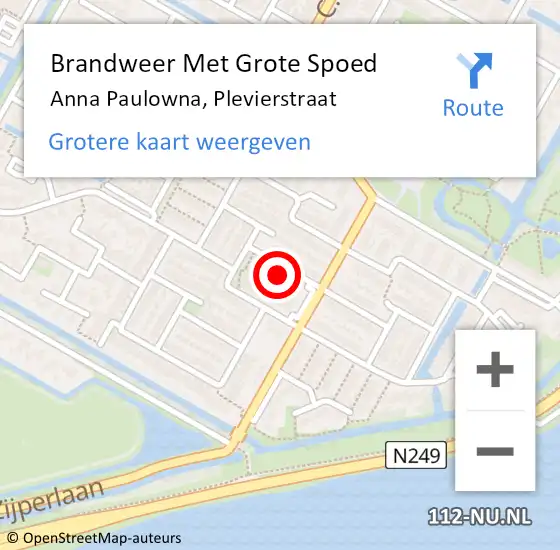 Locatie op kaart van de 112 melding: Brandweer Met Grote Spoed Naar Anna Paulowna, Plevierstraat op 22 december 2021 22:02