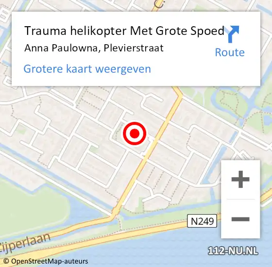Locatie op kaart van de 112 melding: Trauma helikopter Met Grote Spoed Naar Anna Paulowna, Plevierstraat op 22 december 2021 22:29