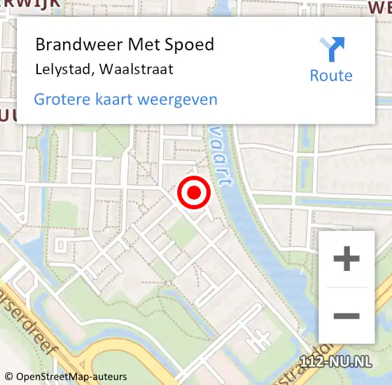 Locatie op kaart van de 112 melding: Brandweer Met Spoed Naar Lelystad, Waalstraat op 23 december 2021 01:05