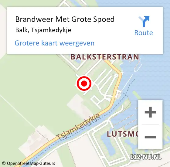 Locatie op kaart van de 112 melding: Brandweer Met Grote Spoed Naar Balk, Tsjamkedykje op 23 december 2021 02:25