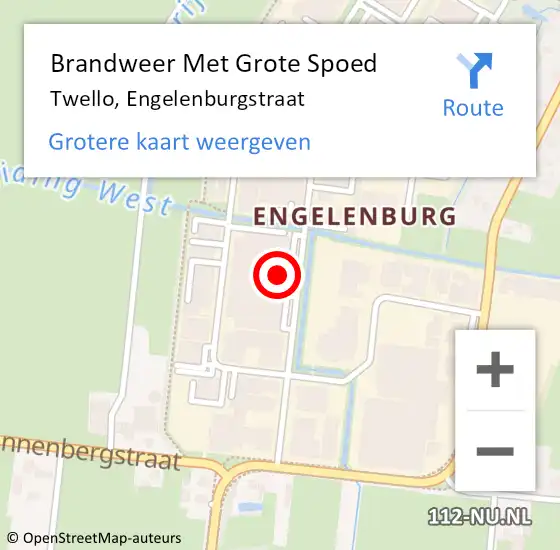 Locatie op kaart van de 112 melding: Brandweer Met Grote Spoed Naar Twello, Engelenburgstraat op 23 december 2021 03:49