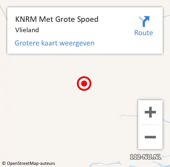 Locatie op kaart van de 112 melding: KNRM Met Grote Spoed Naar Vlieland op 23 december 2021 03:54