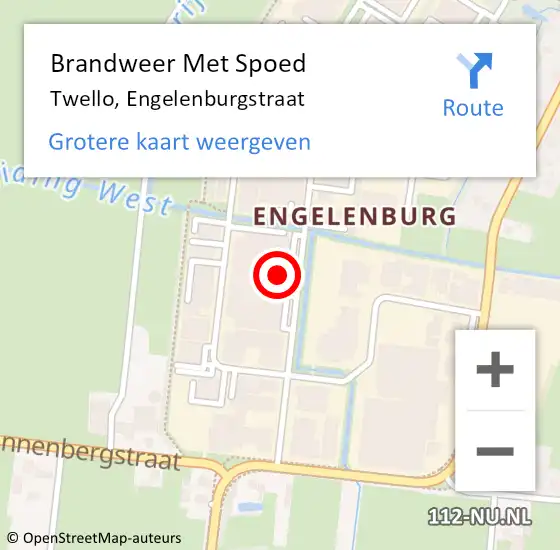 Locatie op kaart van de 112 melding: Brandweer Met Spoed Naar Twello, Engelenburgstraat op 23 december 2021 04:21
