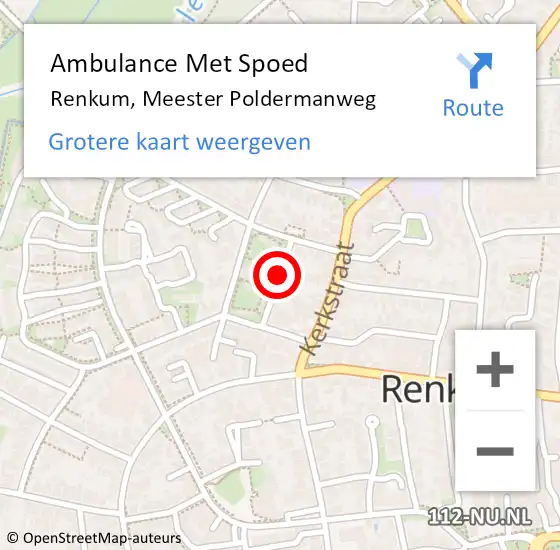 Locatie op kaart van de 112 melding: Ambulance Met Spoed Naar Renkum, Meester Poldermanweg op 23 december 2021 07:11