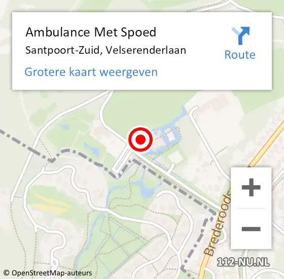 Locatie op kaart van de 112 melding: Ambulance Met Spoed Naar Santpoort-Zuid, Velserenderlaan op 23 december 2021 08:06