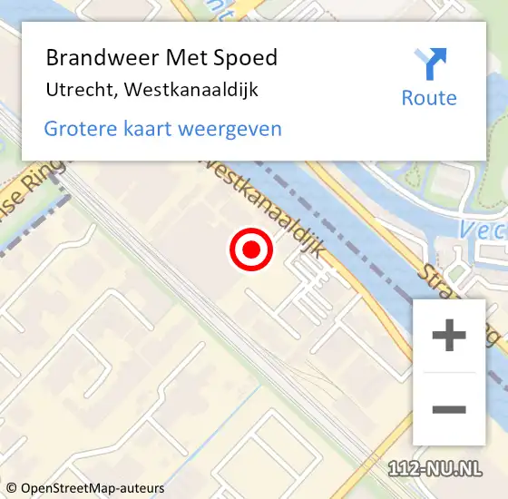 Locatie op kaart van de 112 melding: Brandweer Met Spoed Naar Utrecht, Westkanaaldijk op 23 december 2021 08:36