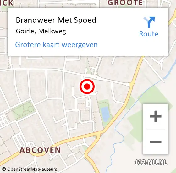 Locatie op kaart van de 112 melding: Brandweer Met Spoed Naar Goirle, Melkweg op 23 december 2021 08:58