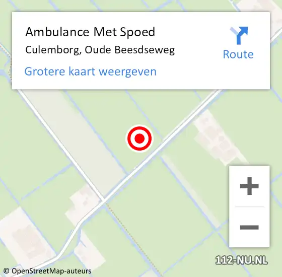 Locatie op kaart van de 112 melding: Ambulance Met Spoed Naar Culemborg, Oude Beesdseweg op 23 december 2021 09:38