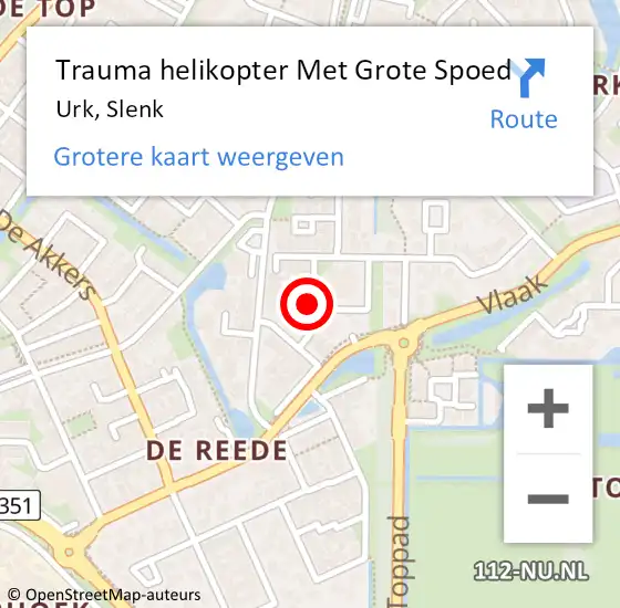 Locatie op kaart van de 112 melding: Trauma helikopter Met Grote Spoed Naar Urk, Slenk op 23 december 2021 09:43