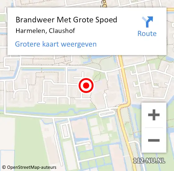 Locatie op kaart van de 112 melding: Brandweer Met Grote Spoed Naar Harmelen, Claushof op 23 december 2021 09:49