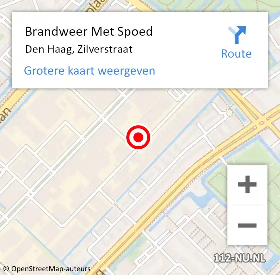 Locatie op kaart van de 112 melding: Brandweer Met Spoed Naar Den Haag, Zilverstraat op 23 december 2021 10:03