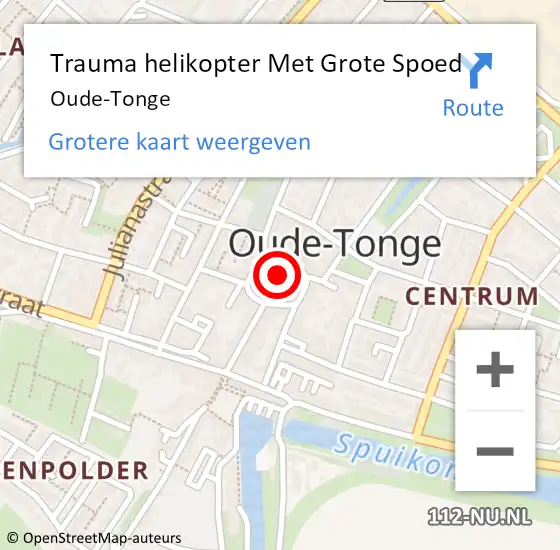 Locatie op kaart van de 112 melding: Trauma helikopter Met Grote Spoed Naar Oude-Tonge op 23 december 2021 10:37