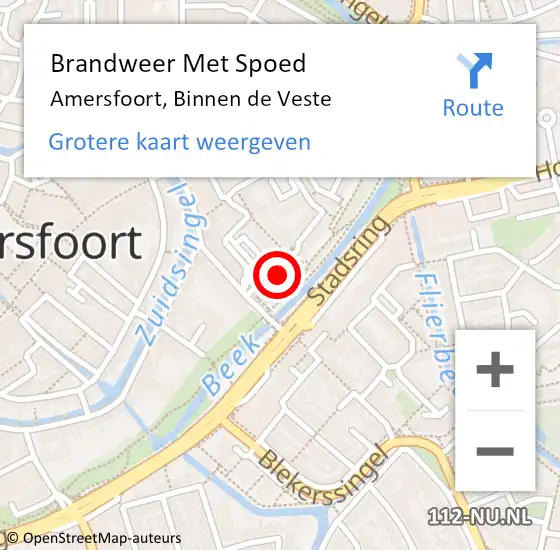 Locatie op kaart van de 112 melding: Brandweer Met Spoed Naar Amersfoort, Binnen de Veste op 23 december 2021 11:04