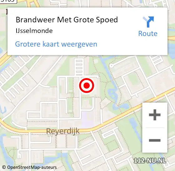 Locatie op kaart van de 112 melding: Brandweer Met Grote Spoed Naar IJsselmonde op 23 december 2021 11:30