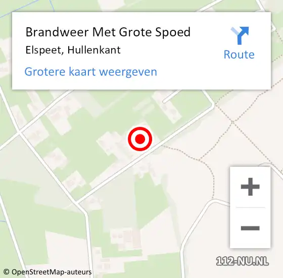 Locatie op kaart van de 112 melding: Brandweer Met Grote Spoed Naar Elspeet, Hullenkant op 23 december 2021 11:32