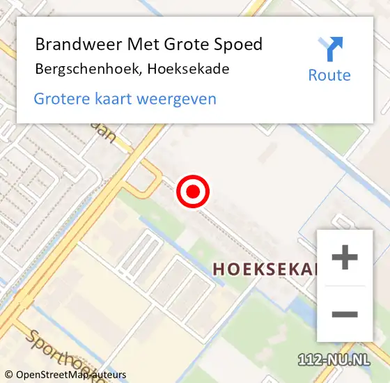 Locatie op kaart van de 112 melding: Brandweer Met Grote Spoed Naar Bergschenhoek, Hoeksekade op 23 december 2021 11:46