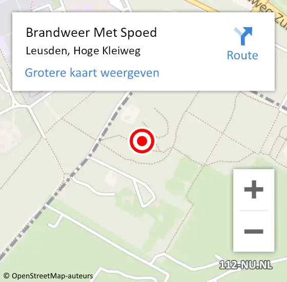 Locatie op kaart van de 112 melding: Brandweer Met Spoed Naar Leusden, Hoge Kleiweg op 23 december 2021 11:47