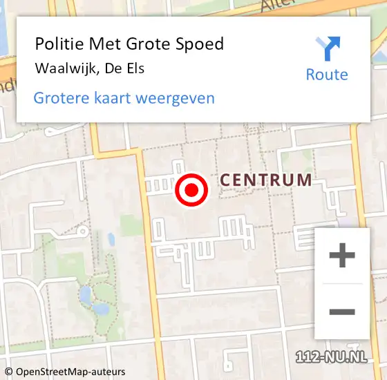 Locatie op kaart van de 112 melding: Politie Met Grote Spoed Naar Waalwijk, De Els op 23 december 2021 11:55