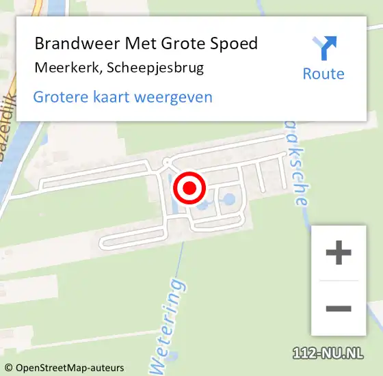 Locatie op kaart van de 112 melding: Brandweer Met Grote Spoed Naar Meerkerk, Scheepjesbrug op 23 december 2021 13:13