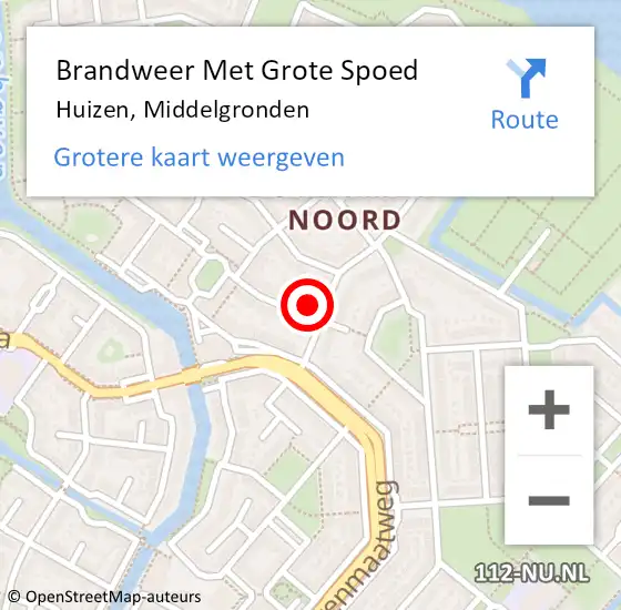 Locatie op kaart van de 112 melding: Brandweer Met Grote Spoed Naar Huizen, Middelgronden op 23 december 2021 13:13